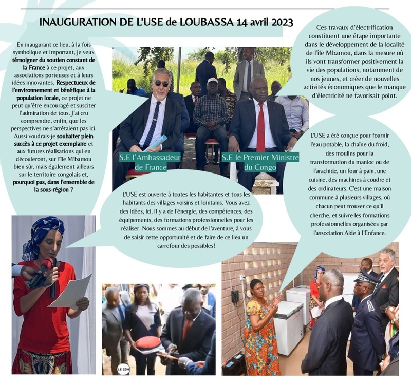 Inauguration de l'USE de Loubassa par le Premier Ministre du Congo, 14 avril 2023